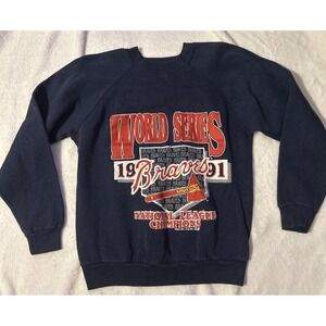 VTG Tultex 1991 Atlanta Braves  Champions World Series sweatshirt Medium